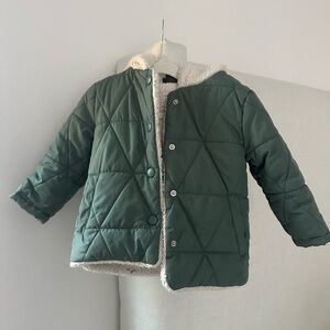 Kids Green Quilted Jacket